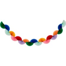 Meri Meri - Rainbow Honeycomb Fan Garland - Gökkuşağı Petekli Yelpaze Asılan Süs