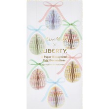 Meri Meri x Liberty - Kağıt Petek Yumurta Süsleri - 6 Adet
