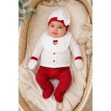 Beniizle Kiraz Nakışlı Puan Detaylı Kız Bebek 5'li Hastane Çıkış Set