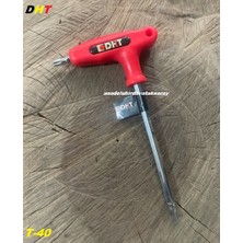 Dht S2 Çelik T40 mm Delikli Tork Alyan Anahtar Uzun Tork Anahtar Saplı T40
