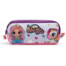 Me-Vo Prenses ve Unicorn Desenli Fermuarlı 2 Bölmeli Pembe Renkli Kalemlik