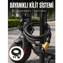 Astraltech 200 cm Uzun Çelik Kablo Kilidi Dayanıklı Anahtarlı Motor ve Bisiklet Kilidi