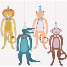 Meri Meri - Party Animal Decorations - Parti Hayvanları Asılan Süsler - 4 Adet