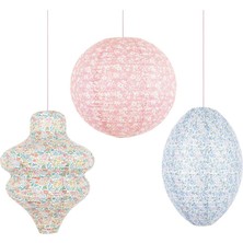 Meri Meri - Meri Meri x Liberty Pastel Floral Lanterns - Meri Meri x Liberty Pastel Çiçekli Fenerler - 3 Adet