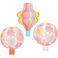 Meri Meri - Flower Power Lanterns - Flower Power Fenerler - 3 Adet