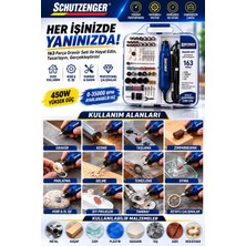 SCHUTZENGER 163 Parça Gravür Makinesi Kesme Delme Taşlama Zımparalama Şekil Verme Pro Seri Mavi Profesyonel