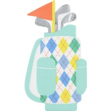 Meri Meri - Golf Bag Shaped Napkins - Golf Çantası Şekilli Peçeteler - 16 Adet