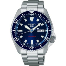 Seiko 5 Seiko SRPL83K Otomatik Çelik Gri Lacivert Kadran 10 Atm 43 mm Erkek Kol Saati