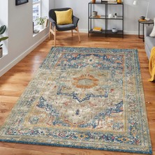 Latte Dizayn Kenzie Kadife Pamuk Tabanlı Yıkanabilen Kaydırmaz Antibakteriyel Salon Halısı 80X1