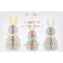 Meri Meri x Liberty - Kağıt Petek Tavşan Süsleri - 3 Adet