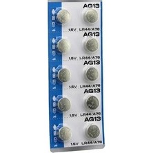 3D Sepetim AG13 Saat Pili - Düğme Pil 10LU Paket LR44/A76 1.55V