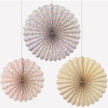 Meri Meri - Meri Meri x Liberty Giant Pinwheel Decorations - Meri Meri x Liberty Dev Fırıldak Asılan Süsler - 3 Adet