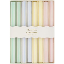 Meri Meri - Pastel Çizgili Sofra Mumları - 8 Adet