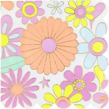Meri Meri - Flower Power Large Napkins - Flower Power Büyük Peçeteler - L - 16 Adet