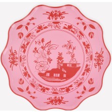 Meri Meri - Pembe Vintage Botanik Desenli Tabaklar - L - 8 Adet