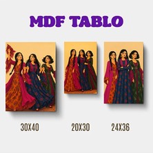 Zerya Jin Jiyan Azadi Kadınlar Motifli Tasarımlı Duvar Dekoratif Mdf Ahşap Retro Poster Tablo Seti