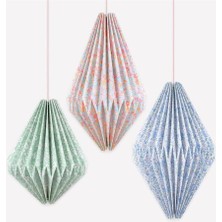 Meri Meri - Meri Meri x Liberty Origami Lantern Decorations - Meri Meri x Liberty Origami Fener Asılan Süsler - 3 Adet