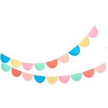 Meri Meri - Rainbow Tissue Paper Scallop Garlands - Gökkuşağı Yarım Ay Asılan Süs