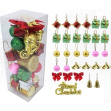 Yılbaşı Ağacı Lüks Süsleme Seti, 4,5cm x 30 Parça