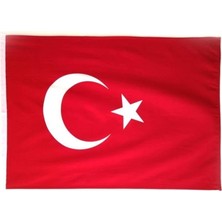 Bayrak Sopalı Türk Bayrağı 70X105 Yüksek Kalite Çift Tarafllı Fabrikasyon Baskı Alpaka Kuma�