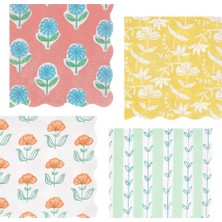 Meri Meri - Flora Large Napkins - Flora Büyük Peçeteler - L - 16 Adet