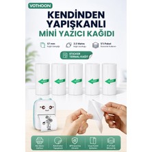 Vothoon Kendinden Yapışkanlı Çocuk Kamera Baskı Kağıdı, 5'li Rulo 57X25MM Baskı Termal Kağıt Rulo