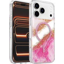 Gees Global    iPhone 17 Pro Lotus Simli Magsafe Kapak - Pembe
