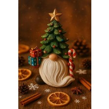 Dekoratif Yılbaşı Cüce ve Çam Ağacı Biblosu Noel Dekorasyon Figürü Hediyelik Yeni Yıl Süs