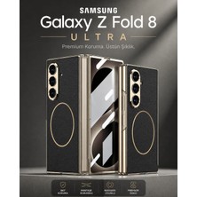 Monsgeek Samsung Galaxy Z Fold 8 Ultra Uyumlu Kılıf Magsafe Şarj Özellikli Premium Deri Dokulu Telefon Kılıfı