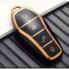 Autohan Keys Byd Atto 3 Seal U Için Anahtar Kılıfı, Premium Siyah-Altın Kaplama, Koruyucu Kıl�