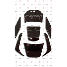 2018-2020 NSS250 Forza Tank Pad Set Karbon Desen Beyaz-Siyah