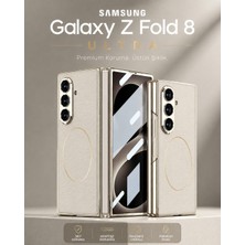 Monsgeek Samsung Galaxy Z Fold 8 Ultra Uyumlu Kılıf Magsafe Şarj Özellikli Premium Deri Dokulu Telefon Kılıfı