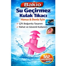 Bakio Yeni Nesil % 100 Silikon Çocuk ve Yetişkin Havuz Deniz Duş Banyo Yüzücü Kulak Tıkacı