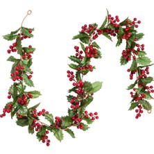 Yenigeldi 1 Adet Kokina Red Berry Yılbaşı Çelenk, Ev Şömine Parti Kış Noel Yılbaşı Süsü
