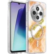 Gees Global    Redmi 14C Lotus Simli Magsafe Kapak - Turuncu