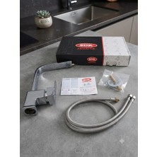 Sdk Armatür Modern Krom Kaplama Kare Lavabo /lavabo Bataryası ve Musluğu Seti Su Tasarruflu Kısa Model