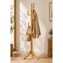 Robin Home Bambu Portmanto Askılık Modern Vestiyer Ayaklı Askılık Ahşap Elbise Askısı
