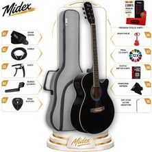 Midex XC-300XBK-EQ Profesyonel Siyah Elektro Akustik Gitar 4/4 Yetişkin Üst Segment Özellikler