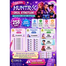 Ceres Studio Okul Etiketi Kalem Defter Isimli Etiket Isim Yazılabilen Huntrx Rumi Temalı - 258 Adet Özel Yeni Tasarım