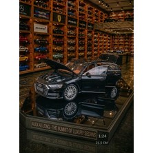 Oyuncak Sahili Audi A8 Long Quattro 1:24 Metal Araba 21.5 Cm Diecast Audı 6 Kapı Bagaj Kaput Açılır Ses Efektli Koleksiyon Model Metalic Black