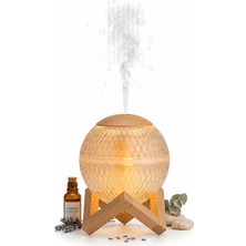 Castu Ahşap Standlı Ultrasonik Aroma Difüzörü & Gece Lambası | LED Işıklı Hava Nemlendirici