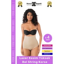 Floranova #korse 2 Beden Küçülten Iz Yapmayan Göstermeyen Lazer Kesim Yüksek Bel String Korse - 4 Adet