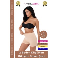 Floranova #şort 2 Beden Küçülten Toparlayıcı Bel Sıkılaştırıcı Şekillendirici Yüksek Bel Dikişsiz Boxer Şort
