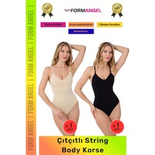 Floranova #korse Iz Bırakmayan Kaymaz Seamless Toparlayıcı Dikişsiz Kadın Çıtçıtlı String Body Korse 2'li Set