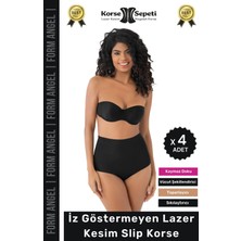 Floranova #korse Iz Yapmayan 2 Beden Küçülten Kaymaz Toparlayıcı Lazer Kesim Slip Korse - 4 Adet