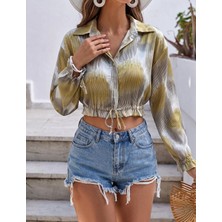 Mass Fashion Kadın Saten Kısa Gömlek