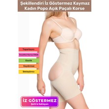Floranova Özel Üretim Toparlayıcı Sıkılaştırıcı Şekillendiri Iz Göstermez Kaymaz Kadın Popo Açık Paçalı Korse