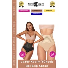 Floranova #korse Vücut Şekillendirici Karın Bel Toparlayıcı Lazer Kesim Yüksek Bel Slip Korse 4'lü Set