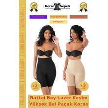 Floranova #korse 2 Beden Küçülten Kaymaz Toparlayıcı Battal Boy Lazer Kesim Yüksek Bel Paçalı Korse 6'lı Set
