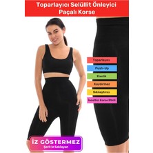 Floranova Premium Doğum Sezeryan Sonrası Vücut Kaymaz Silikonlu Toparlayıcı Selüllit Önleyici Paçalı Korse